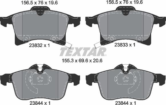 Textar 89008300 - Комплект гальм, дисковий гальмівний механізм autozip.com.ua