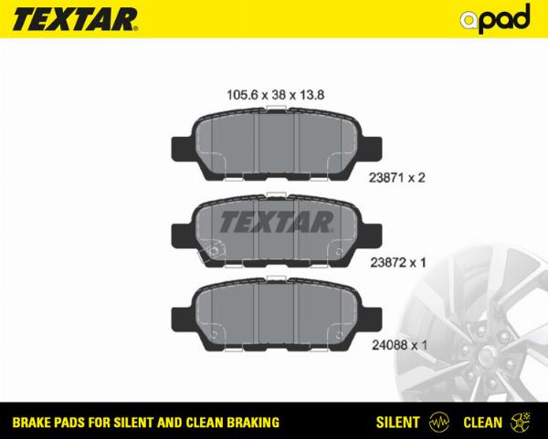 Textar 2387101SC - Гальмівні колодки, дискові гальма autozip.com.ua