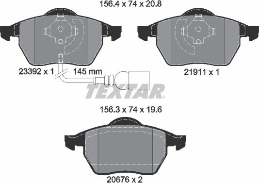 Textar 89006400 - Комплект гальм, дисковий гальмівний механізм autozip.com.ua