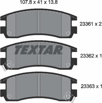 Textar 2336101 - Гальмівні колодки, дискові гальма autozip.com.ua