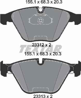 Textar 2331211 - Гальмівні колодки, дискові гальма autozip.com.ua