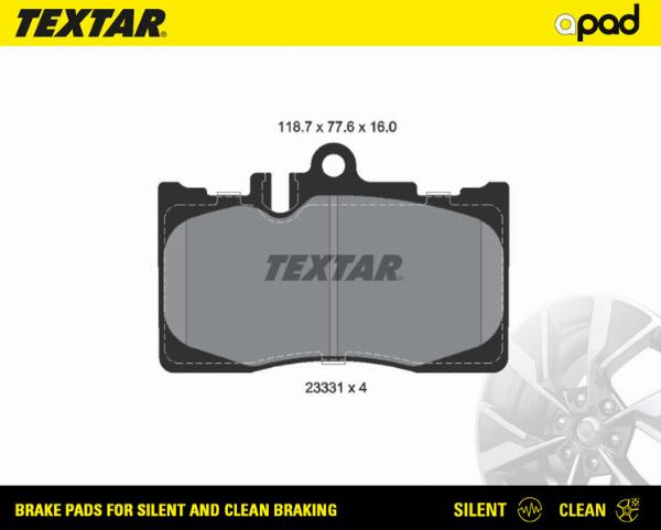 Textar 2333102SC - Гальмівні колодки, дискові гальма autozip.com.ua