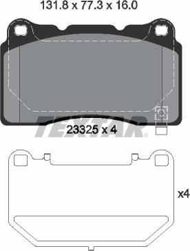 Textar 2332502 - Гальмівні колодки, дискові гальма autozip.com.ua