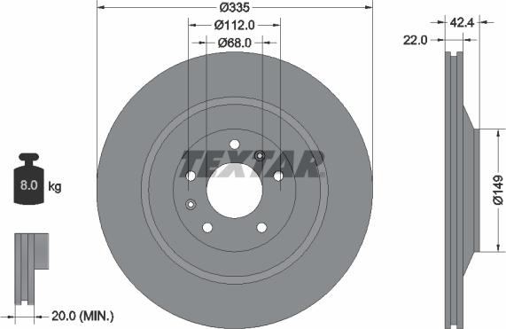 Textar 92177005 - Гальмівний диск autozip.com.ua