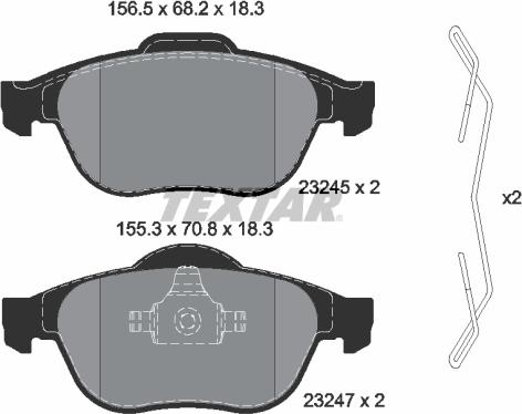 Textar 2324502 - Гальмівні колодки, дискові гальма autozip.com.ua