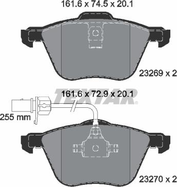 Textar 2326903 - Гальмівні колодки, дискові гальма autozip.com.ua