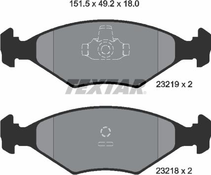 Textar 2321901 - Гальмівні колодки, дискові гальма autozip.com.ua