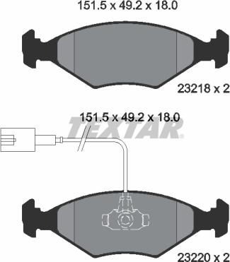 Textar 2321801 - Гальмівні колодки, дискові гальма autozip.com.ua