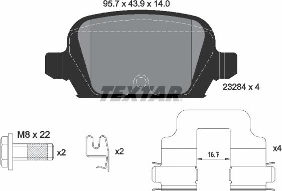 Textar 2328404 - Гальмівні колодки, дискові гальма autozip.com.ua