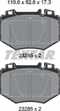 Textar 2328501 - Гальмівні колодки, дискові гальма autozip.com.ua