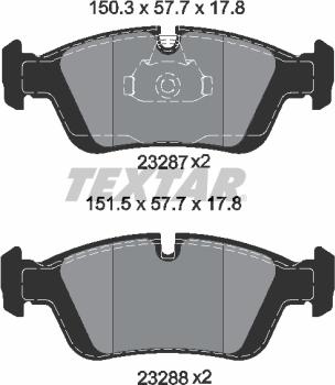 Textar 89014900 - Комплект гальм, дисковий гальмівний механізм autozip.com.ua