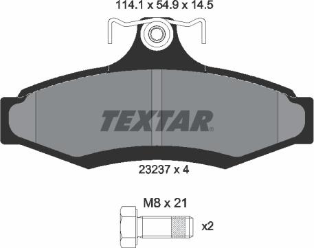 Textar 2323701 - Гальмівні колодки, дискові гальма autozip.com.ua