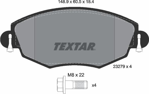 Textar 89006100 - Комплект гальм, дисковий гальмівний механізм autozip.com.ua