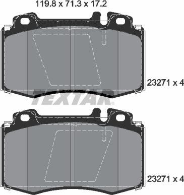 Textar 2327105 - Гальмівні колодки, дискові гальма autozip.com.ua