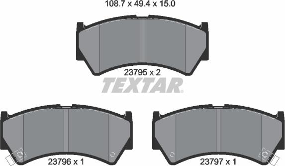 Textar 2379501 - Гальмівні колодки, дискові гальма autozip.com.ua