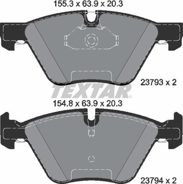 Textar 2379301 - Гальмівні колодки, дискові гальма autozip.com.ua