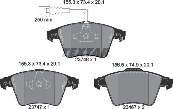 Textar 2374602 - Гальмівні колодки, дискові гальма autozip.com.ua