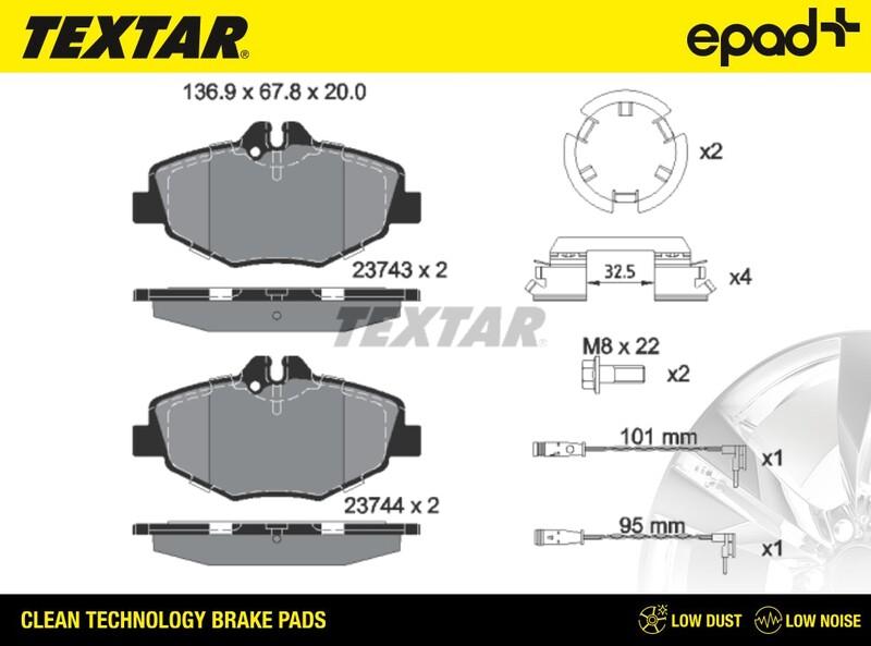 Textar 2374303CP - Гальмівні колодки, дискові гальма autozip.com.ua