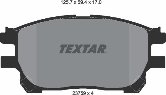 Textar 2375901 - Гальмівні колодки, дискові гальма autozip.com.ua