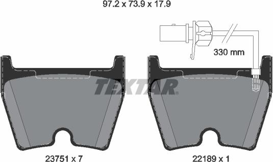 Textar 2375104 - Гальмівні колодки, дискові гальма autozip.com.ua