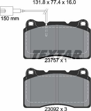 Textar 2375701 - Гальмівні колодки, дискові гальма autozip.com.ua