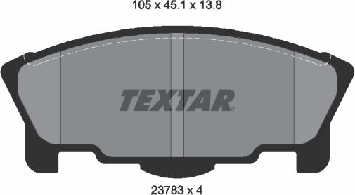 Textar 2378301 - Гальмівні колодки, дискові гальма autozip.com.ua