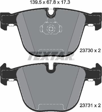 Textar 2373001 - Гальмівні колодки, дискові гальма autozip.com.ua