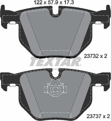 Textar 2373281 - Гальмівні колодки, дискові гальма autozip.com.ua