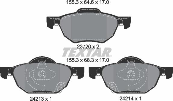 Textar 2372001 - Гальмівні колодки, дискові гальма autozip.com.ua
