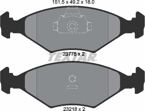 Textar 2377501 - Гальмівні колодки, дискові гальма autozip.com.ua