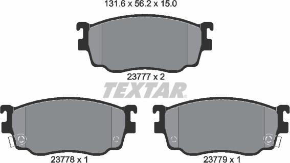 Textar 2377701 - Гальмівні колодки, дискові гальма autozip.com.ua