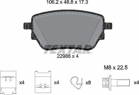 Textar 2298601 - Гальмівні колодки, дискові гальма autozip.com.ua