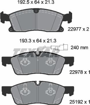 Textar 2297701 - Гальмівні колодки, дискові гальма autozip.com.ua