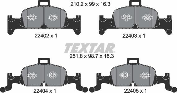 Textar 2240201-2826-00 - Комплект гальм, дисковий гальмівний механізм autozip.com.ua