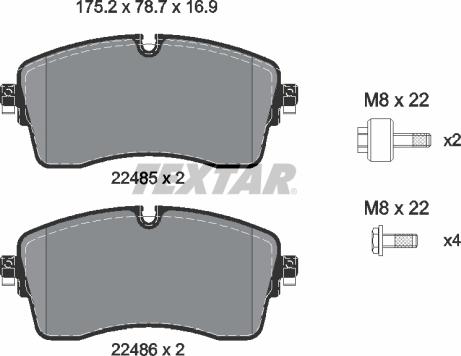 Textar 2248505 - Гальмівні колодки, дискові гальма autozip.com.ua