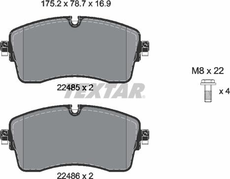 Textar 2248501 - Гальмівні колодки, дискові гальма autozip.com.ua