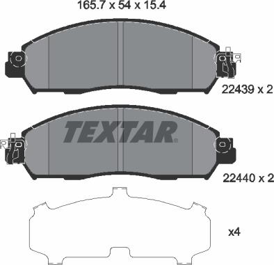 Textar 2243903 - Гальмівні колодки, дискові гальма autozip.com.ua