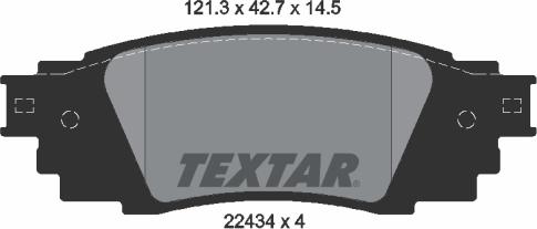 Textar 2243401 - Гальмівні колодки, дискові гальма autozip.com.ua