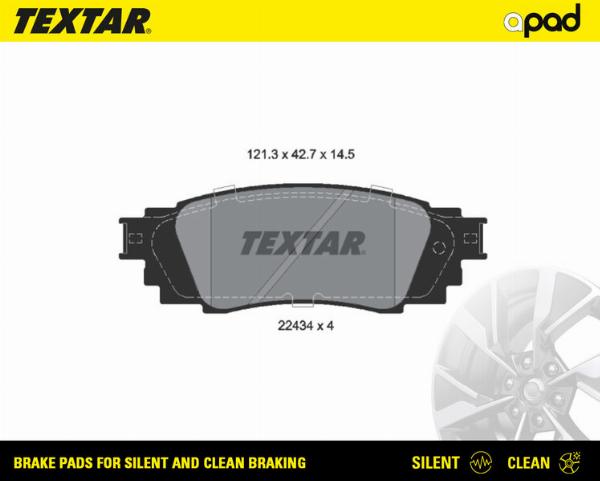 Textar 2243401SC - Гальмівні колодки, дискові гальма autozip.com.ua