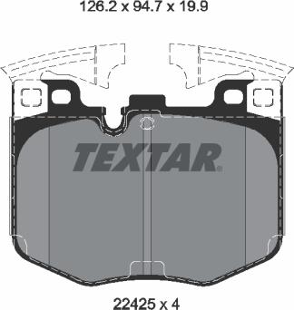 Textar 2242501-2887-02 - Комплект гальм, дисковий гальмівний механізм autozip.com.ua