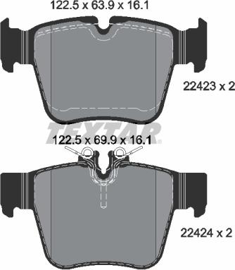 Textar 2242301 - Гальмівні колодки, дискові гальма autozip.com.ua