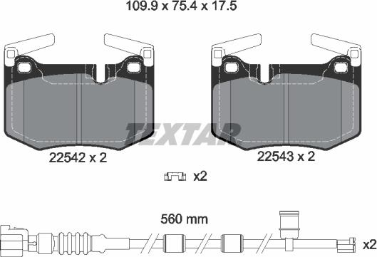 Textar 2254201 - Гальмівні колодки, дискові гальма autozip.com.ua