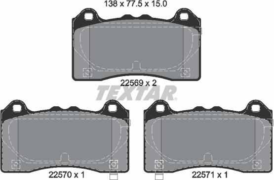 Textar 2256901 - Гальмівні колодки, дискові гальма autozip.com.ua