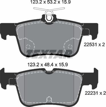 Textar 2253101 - Гальмівні колодки, дискові гальма autozip.com.ua