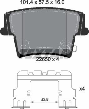 Textar 2265001 - Гальмівні колодки, дискові гальма autozip.com.ua