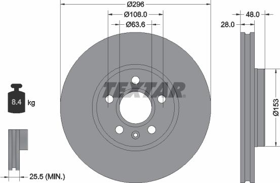 Textar 92287505 - Гальмівний диск autozip.com.ua