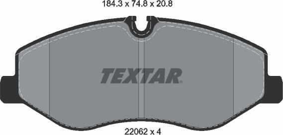 Textar 2206201 - Гальмівні колодки, дискові гальма autozip.com.ua