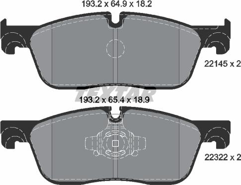 Textar 2214501 - Гальмівні колодки, дискові гальма autozip.com.ua