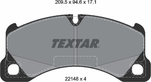 Textar 2214801 - Гальмівні колодки, дискові гальма autozip.com.ua