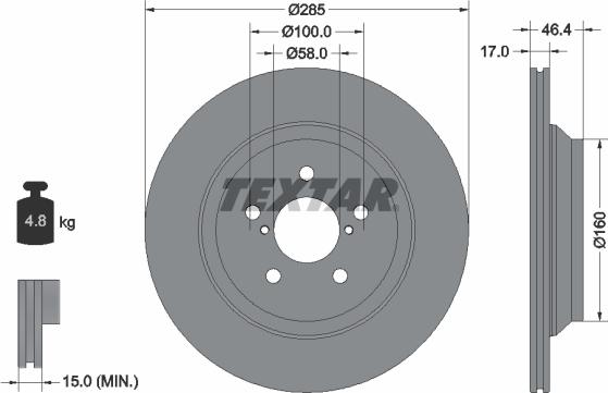 Textar 2215801-3093-00 - Комплект гальм, дисковий гальмівний механізм autozip.com.ua
